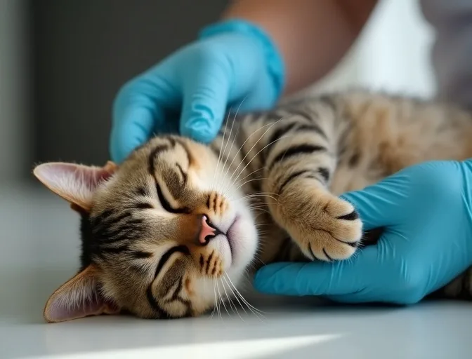 Specialist carefully handling a deceased cat with dignity in Charlemont